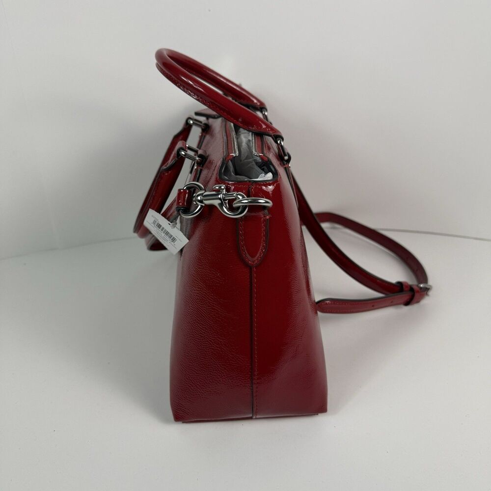 NWT Coach Georgia Satchel Bag Silver/Red CV942 NWT - Picture 3 of 16